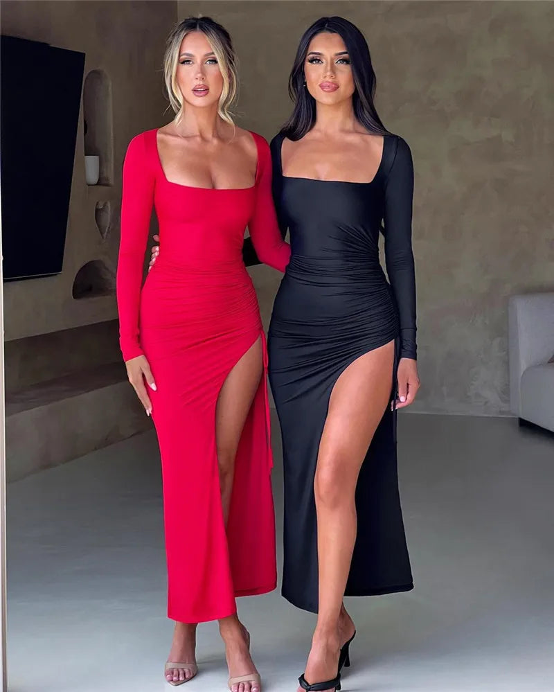 שמלת ערב מחטבת עם שסע דרמטי – אלין