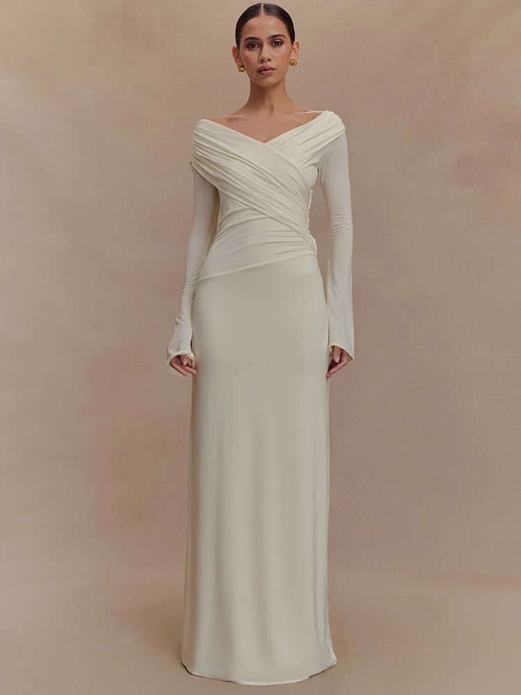 שמלה נשית אלגנטית עם מחשוף נשפך – רומי