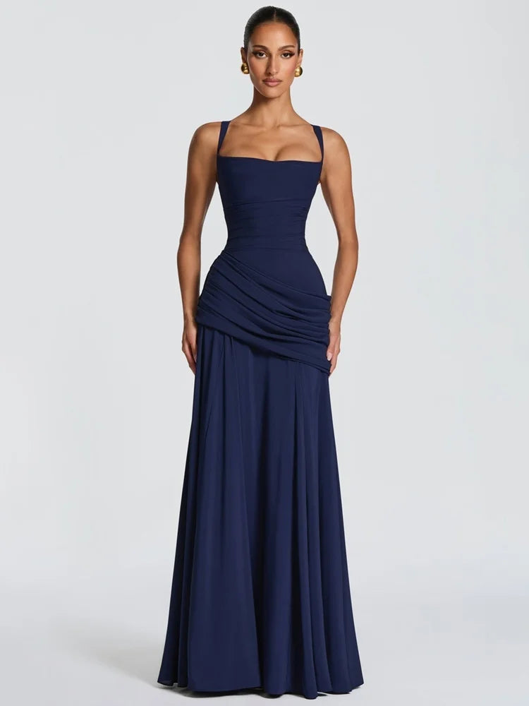 שמלת מקסי נשפכת עם כיווצים – נועה