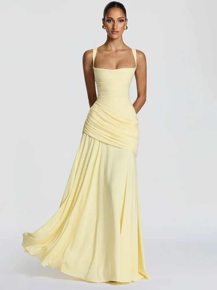 שמלת מקסי נשפכת עם כיווצים – נועה