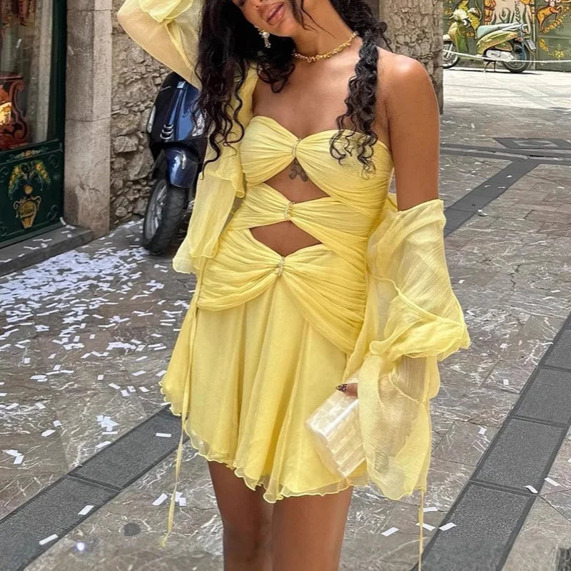 שמלת סטרפלס אוורירית – דריה