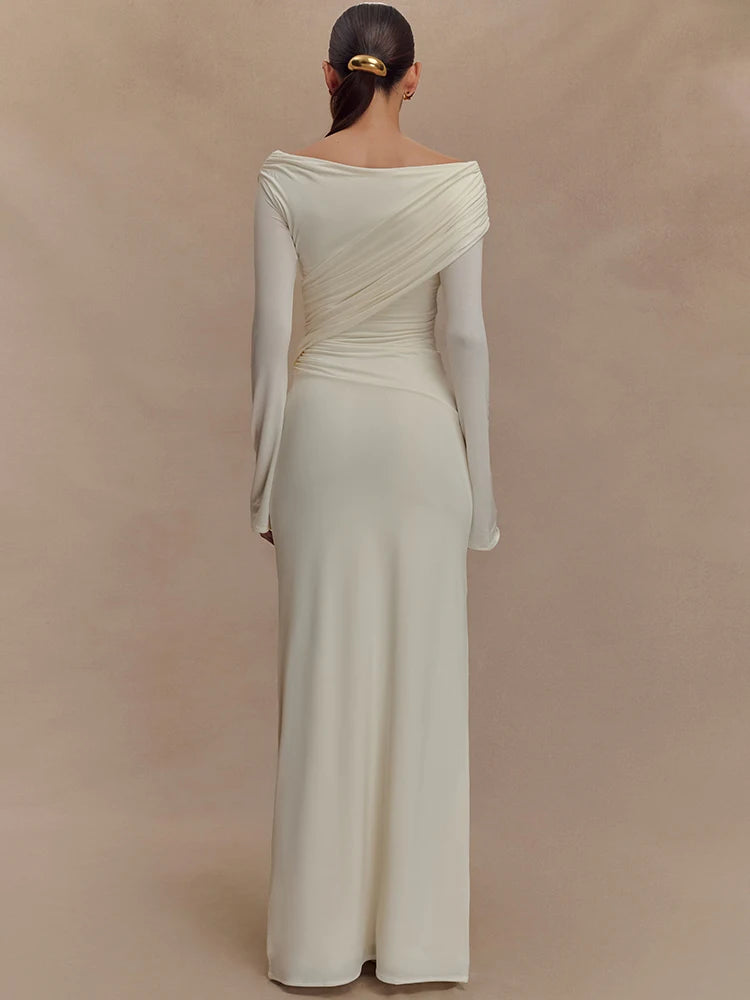 שמלה נשית אלגנטית עם מחשוף נשפך – רומי