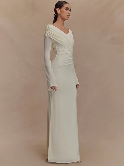 שמלה נשית אלגנטית עם מחשוף נשפך – רומי