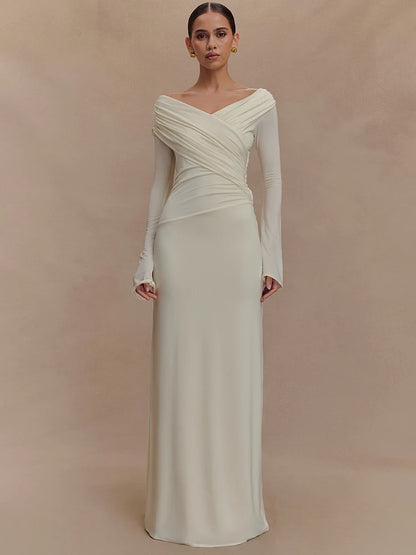 שמלה נשית אלגנטית עם מחשוף נשפך – רומי