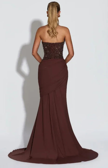 שמלת ערב פייטים עמוקה – ליאן