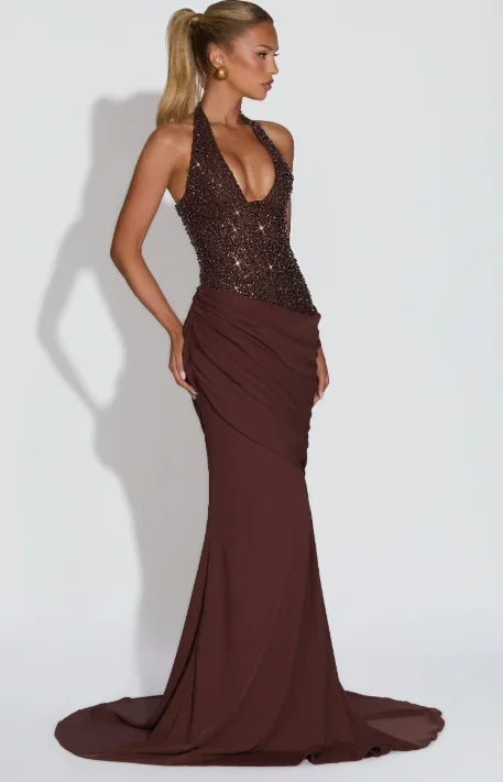 שמלת ערב פייטים עמוקה – ליאן