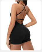 אוברול שורטס אימון גב פתוח — מיה
