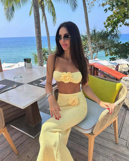 חליפה סטרפלס חלקה – נטע