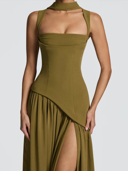 שמלת ערב אסימטרית עם שסע – דניאל