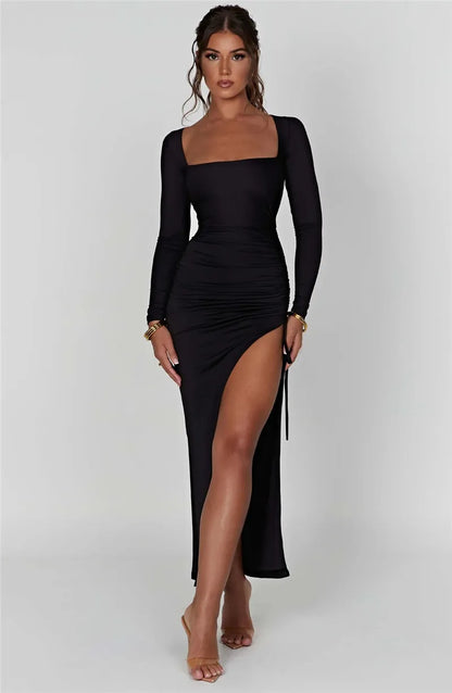 שמלת ערב מחטבת עם שסע דרמטי – אלין